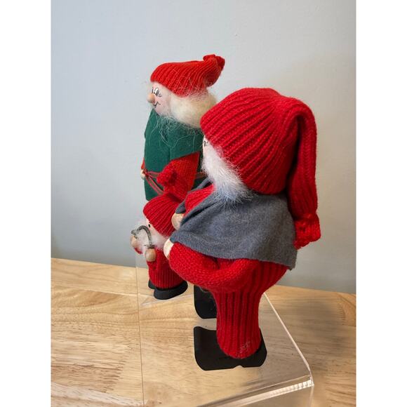 3 Ljungstroms Of Sweden Tomte Wooden Figure Santa & Mrs Clause Working Out JL - Picture 8 of 12